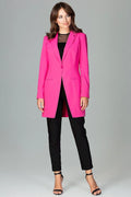 Women's Blazer - Single-Breasted Solid Wool - Regular Fit Thigh-Length - Pink – Blazer | GUOCALI