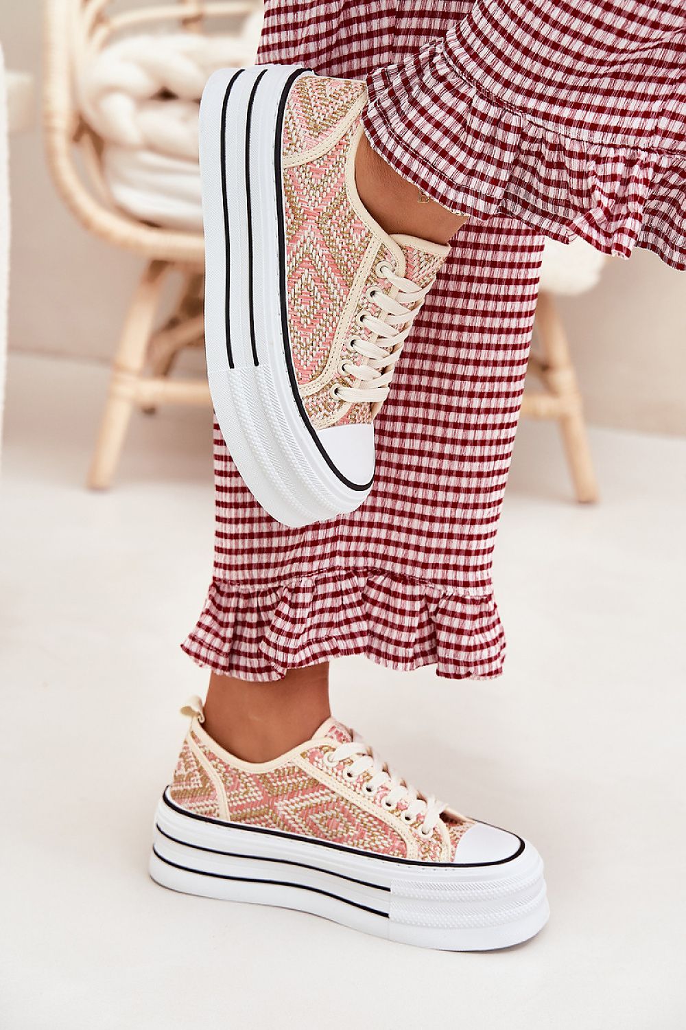 Women's Chunky Platform Sneakers – Pink – Sneakers | GUOCALI