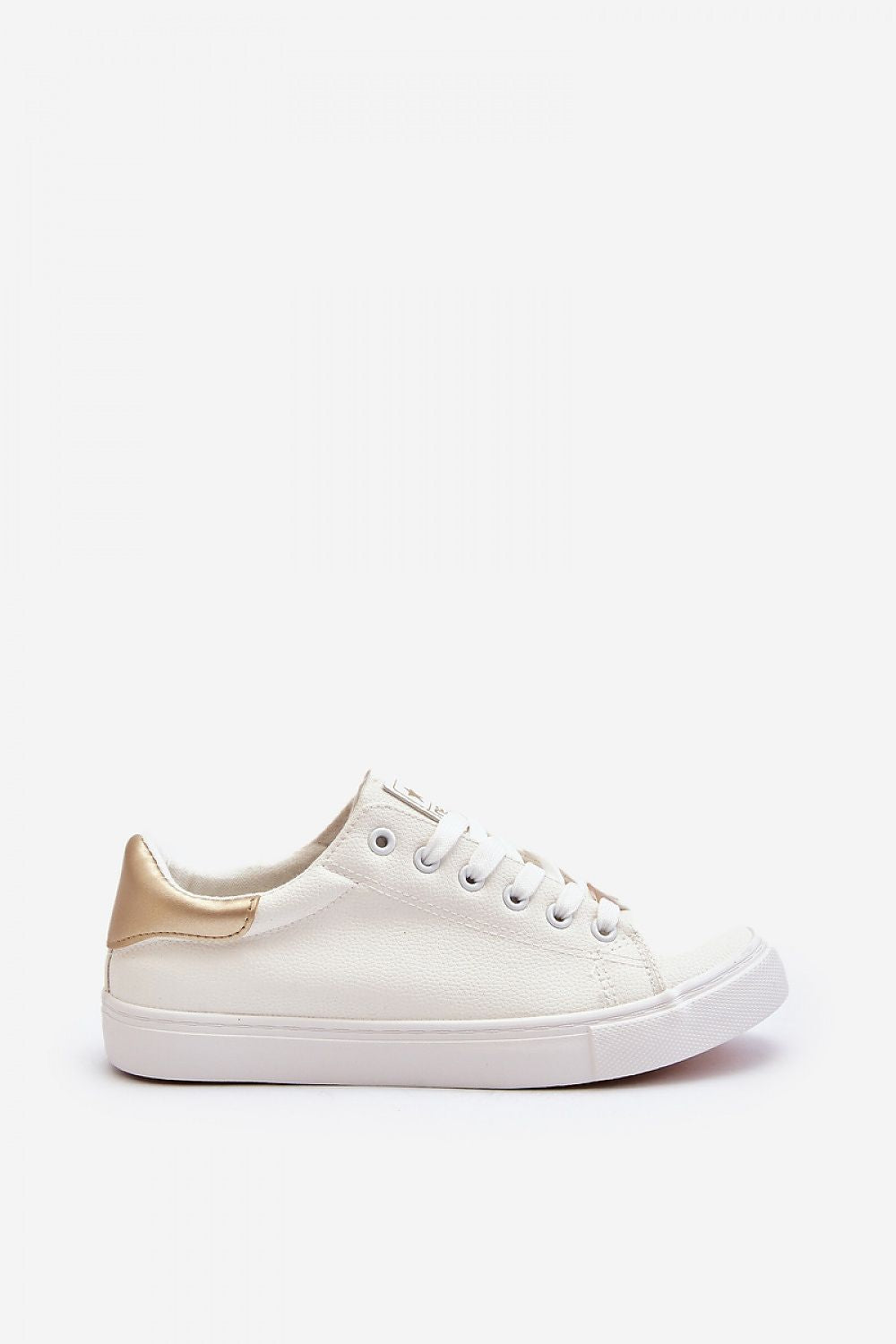 Women's Classic Lace-Up Eco-Leather Sneakers – White – Sneakers | GUOCALI – view 2