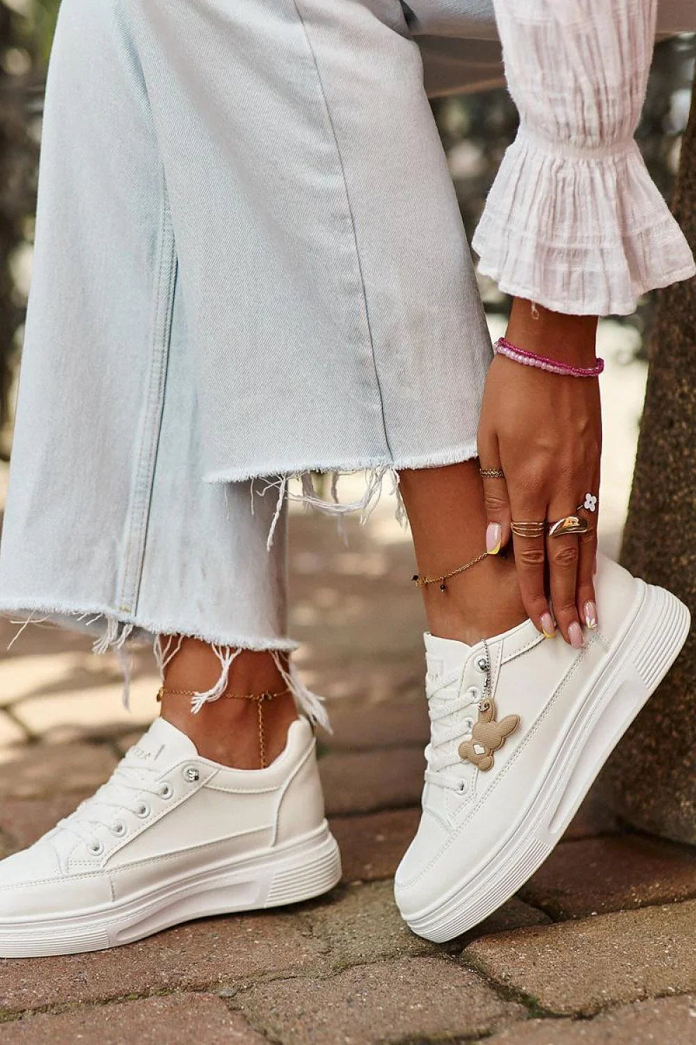 Women's Eco-Leather Platform Sneakers – White – Sneakers | GUOCALI – view 2