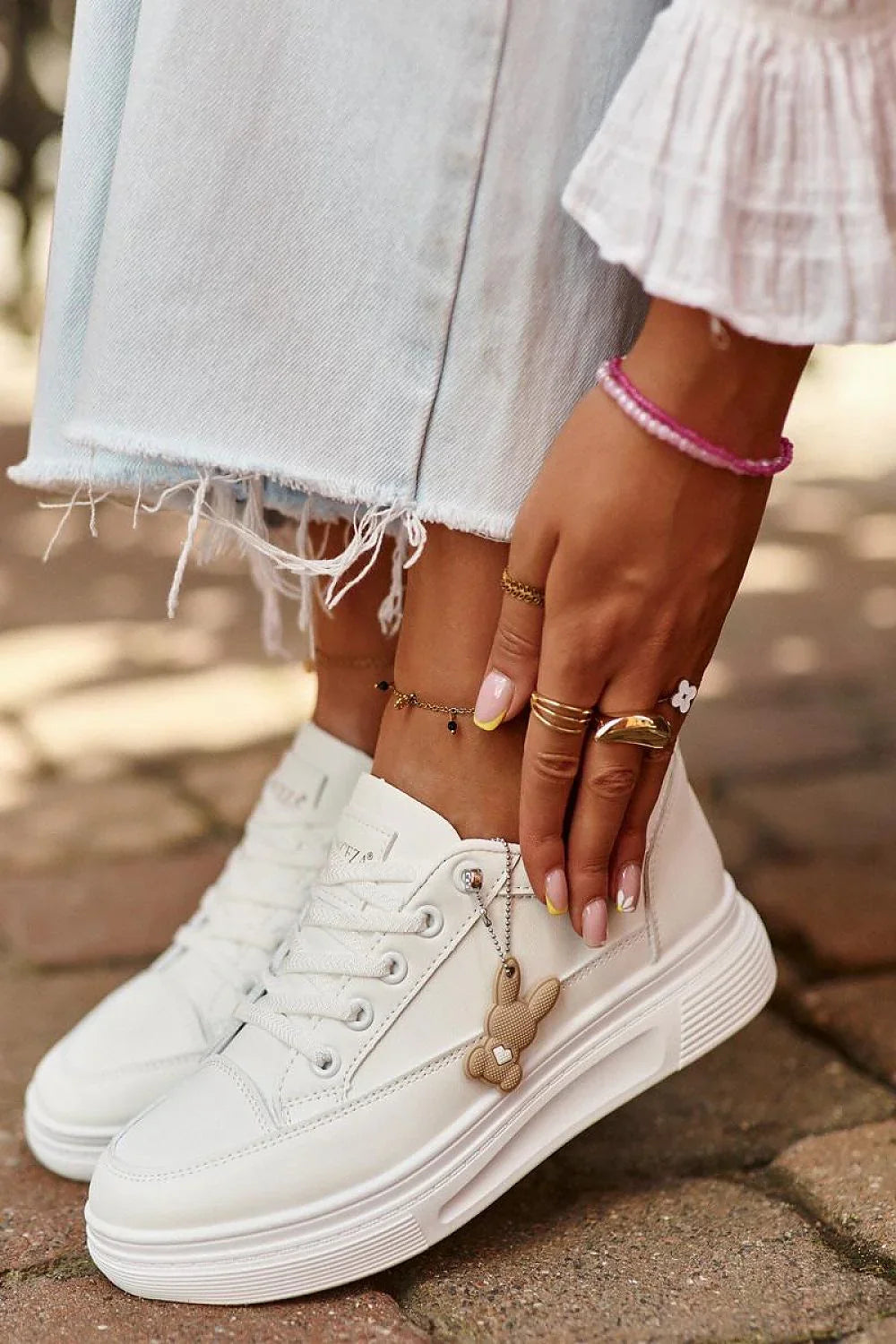 Women's Eco-Leather Platform Sneakers – White – Sneakers | GUOCALI – view 3