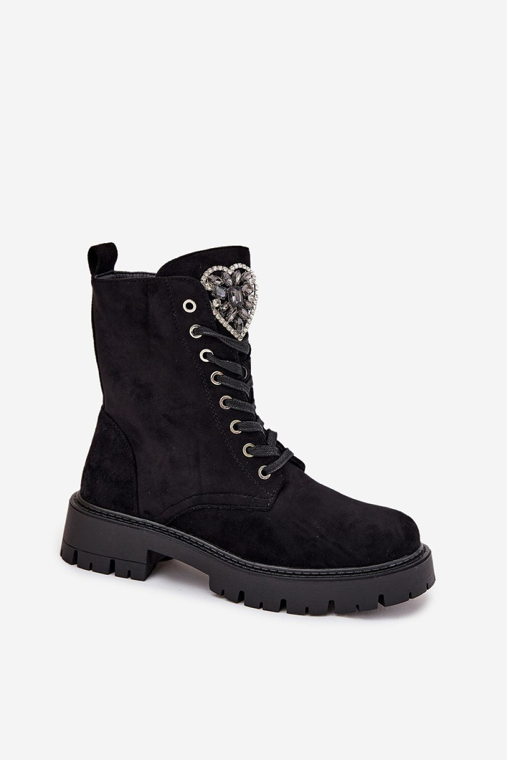 Women's Fur-Lined Suede Ankle Boots – Black – Ankle Boots | GUOCALI – view 2