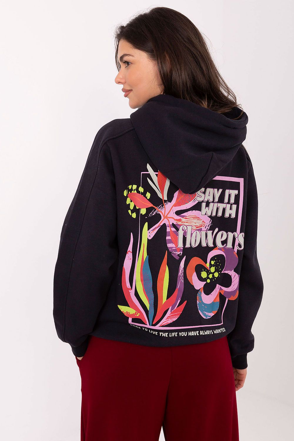 Women's Hoodie Back Print Drawstring Hood Side Pockets – Hoodie | GUOCALI – view 3