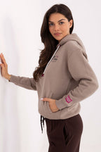 Women's hoodie beige large back print view
