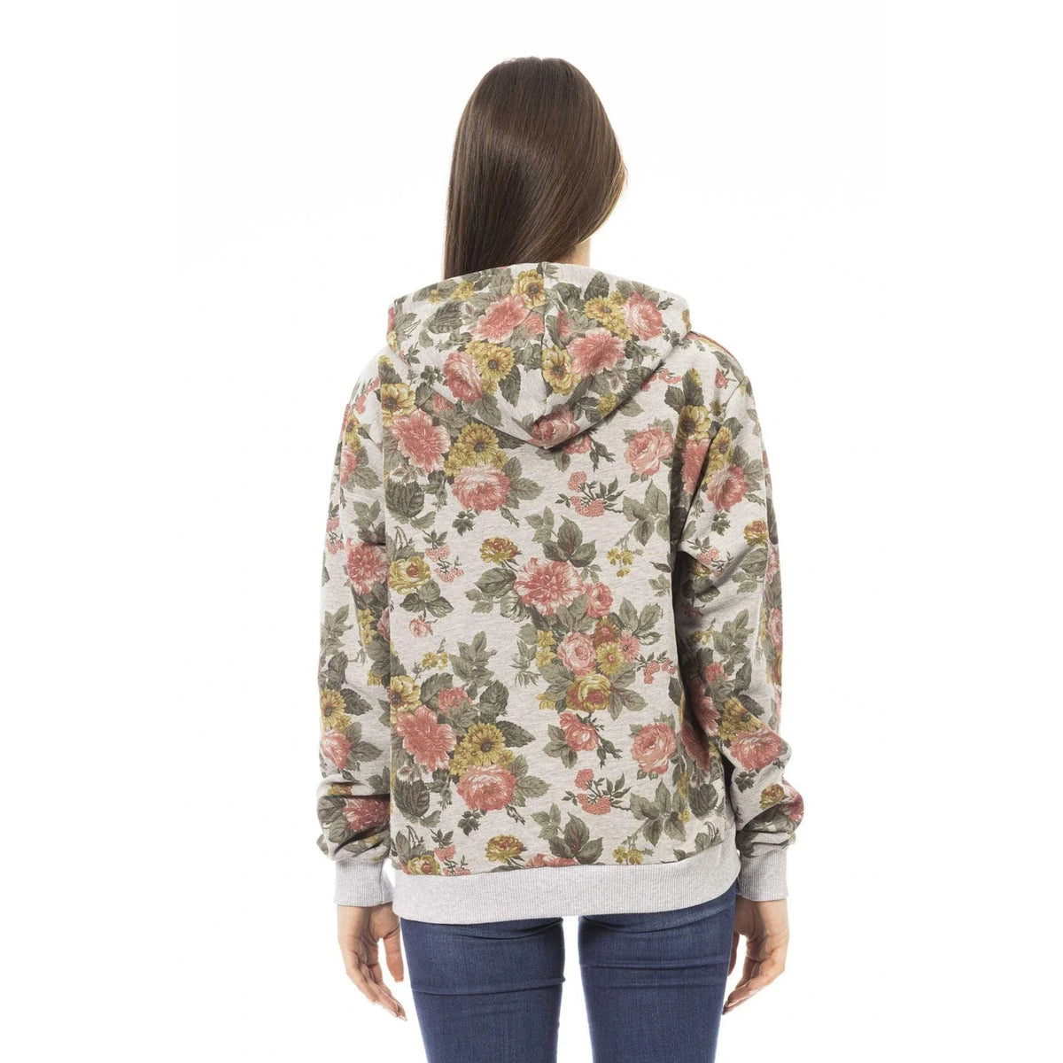 Women's hoodie Baldinini Trend Floral Graphic Logo Grey – view 3
