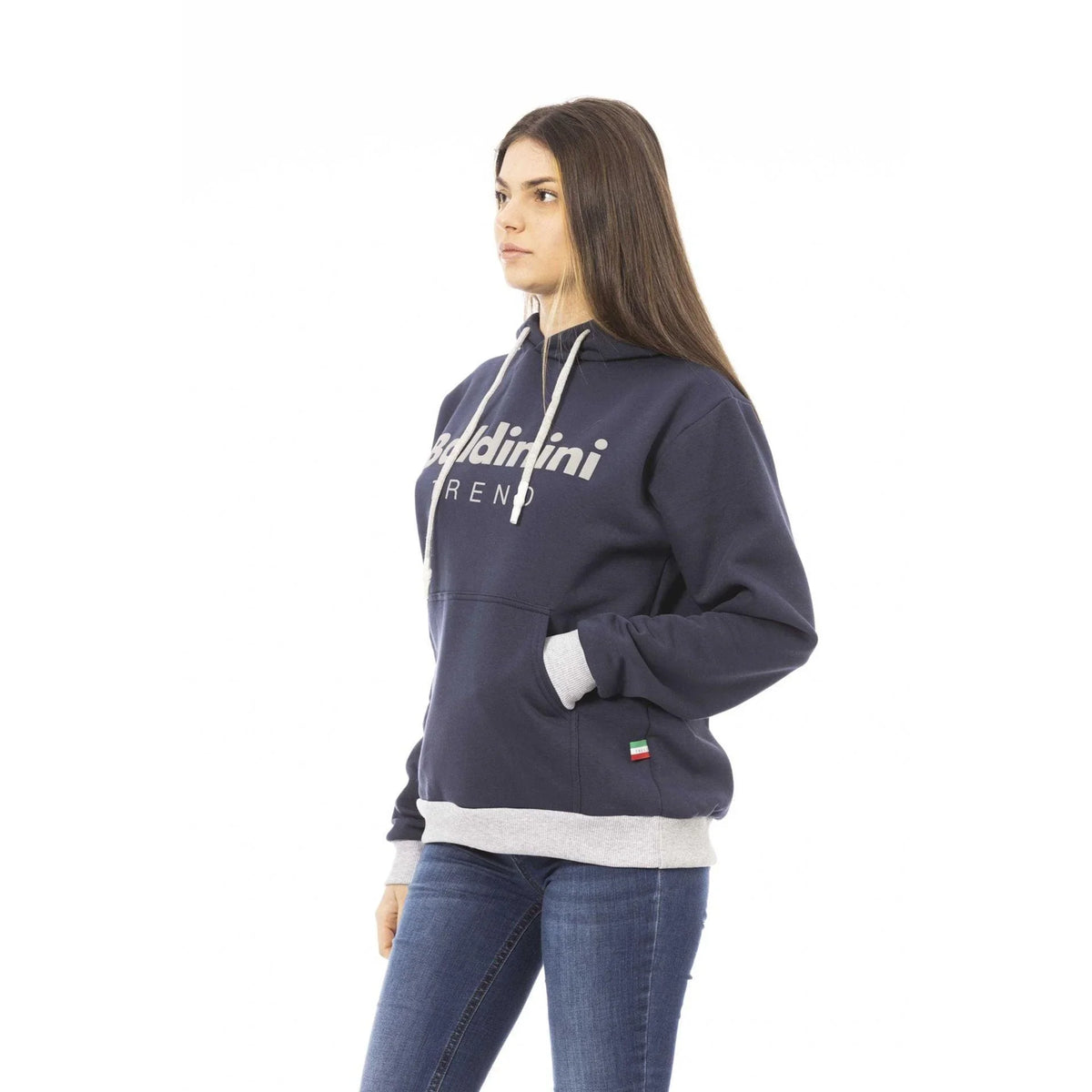Women's hoodie Baldinini Trend Logo Kangaroo Pocket Navy – view 2