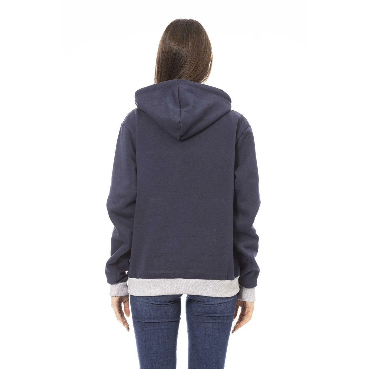 Women's hoodie Baldinini Trend Logo Kangaroo Pocket Navy – view 3
