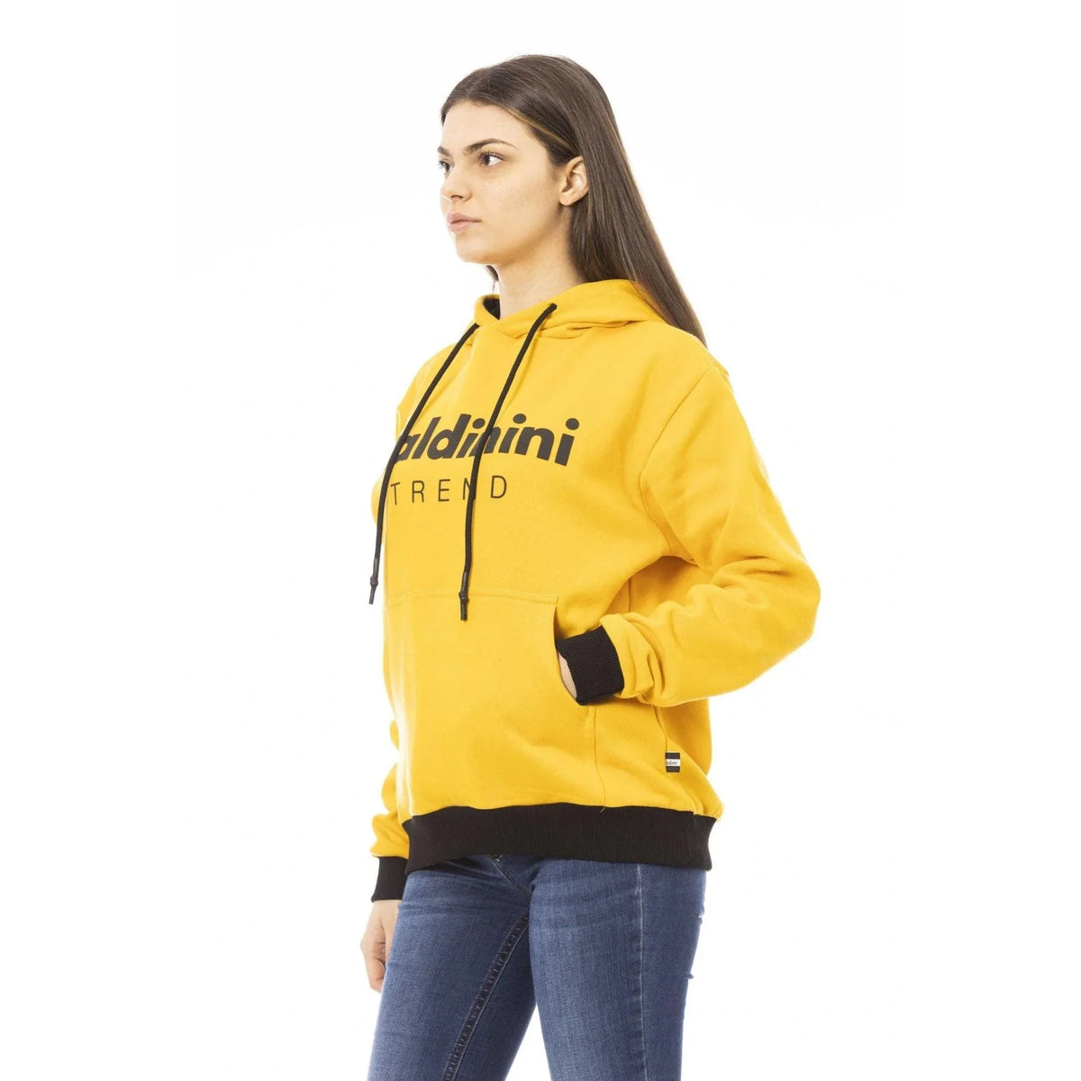 Women's hoodie Baldinini Trend Logo Kangaroo Pocket Yellow – view 2