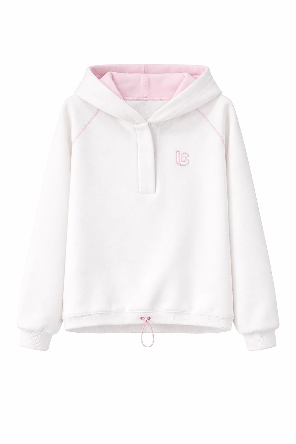 Women's hoodie beige loose fit casual view