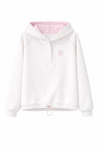 Women's hoodie beige loose fit casual view