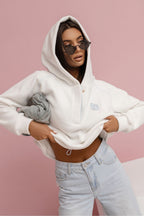Women's hoodie beige second shade side view