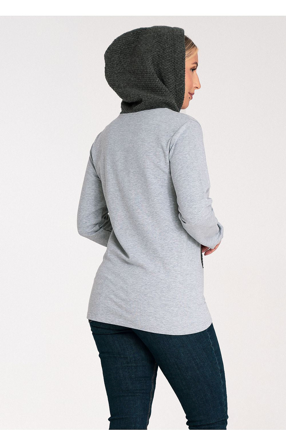 Women's Hoodie Color Block Kangaroo Pocket Cotton – Hoodie | GUOCALI – view 3
