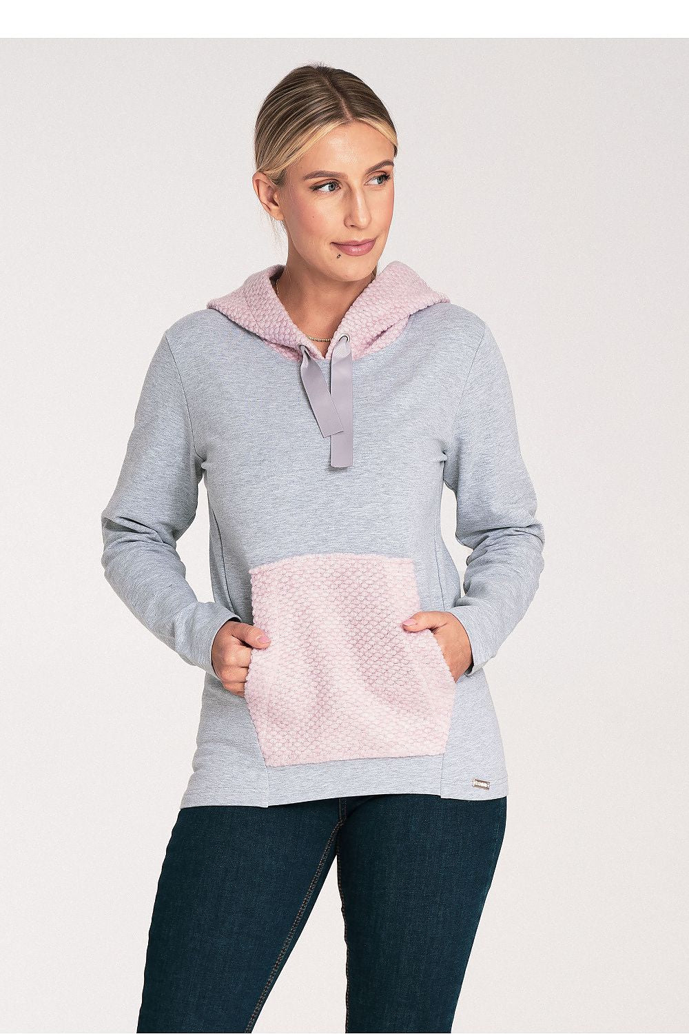 Women's Hoodie Color Block Kangaroo Pocket Cotton – Hoodie | GUOCALI – view 7