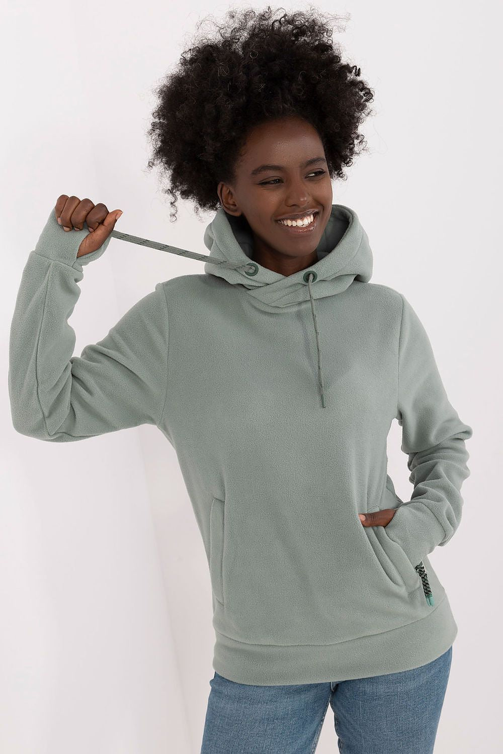 Women's Hoodie Drawstring Hood Zip Pockets Insulated – Hoodie | GUOCALI – view 4