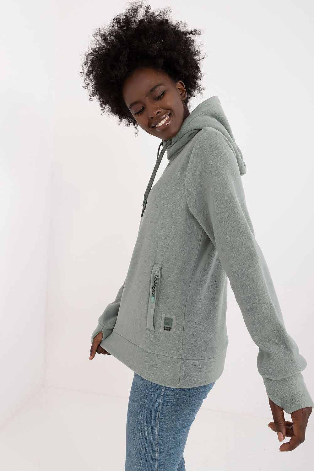 Women's Hoodie Drawstring Hood Zip Pockets Insulated – Hoodie | GUOCALI – view 6