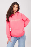 Women's hoodie pink embroidered lettering front view