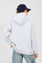 Women's hoodie grey pullover casual view
