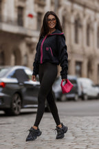 Women's hoodie black hooded side view
