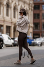 Women's hoodie beige regular fit casual view