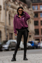 Women's hoodie violet hooded side view