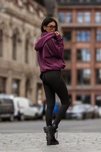 Women's hoodie violet loose fit casual view