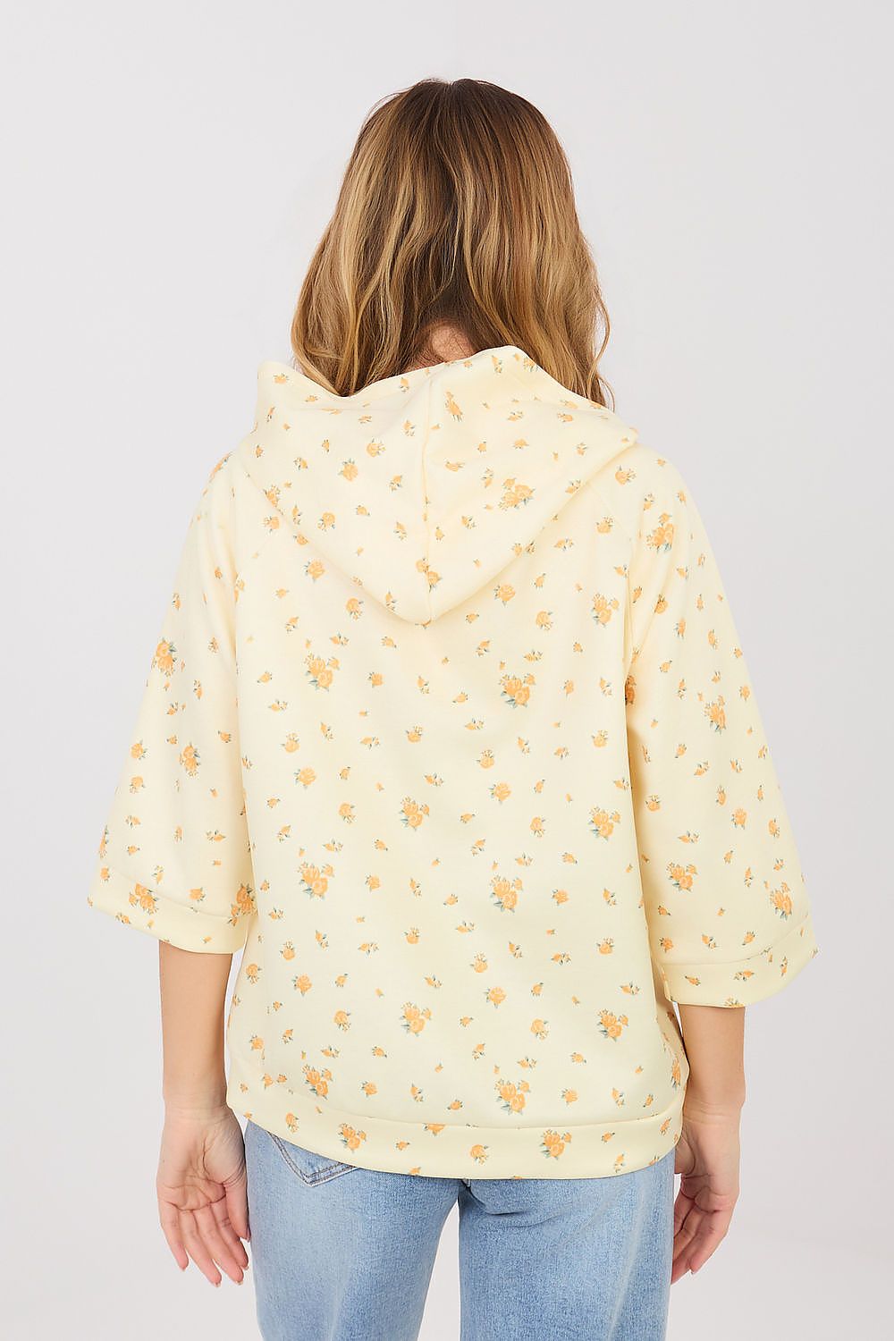 Women's Hoodie Floral Print Three-Quarter Sleeve – Hoodie | GUOCALI – view 3