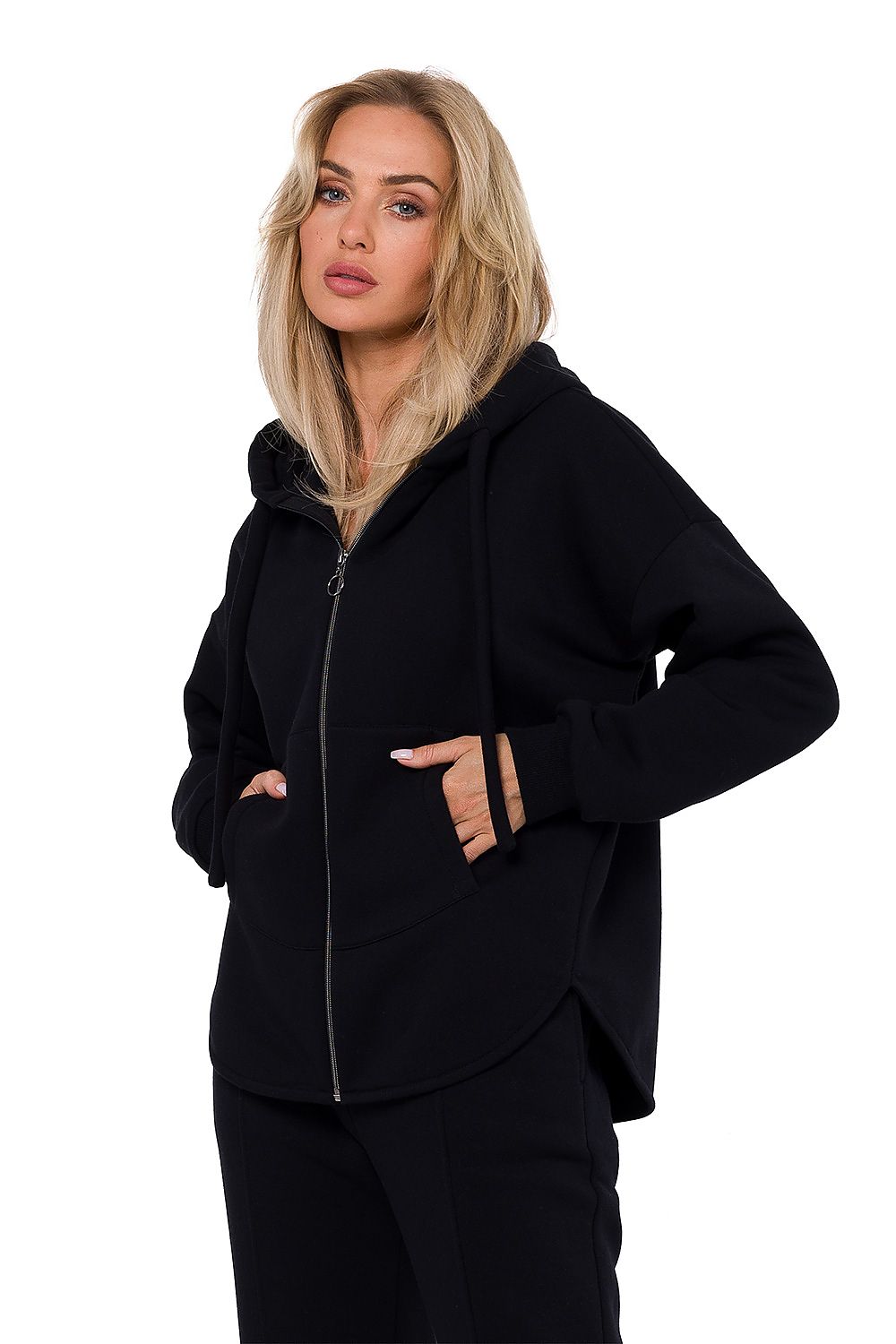 Women's Hoodie Full-Zip Kangaroo Pocket Cotton Blend – Hoodie | GUOCALI – view 5