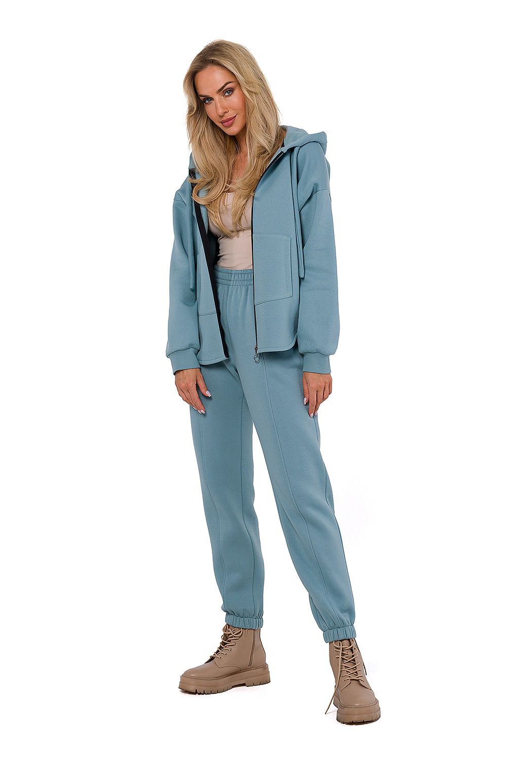 Women's Hoodie Full-Zip Kangaroo Pocket Cotton Blend – Hoodie | GUOCALI – view 9