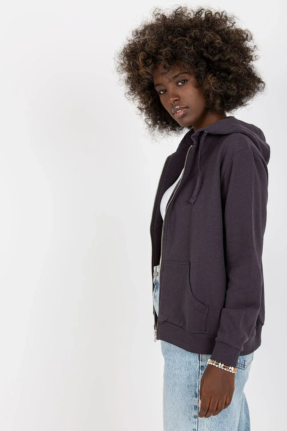 Women's hoodie Full Zip Regular Fit Split Pockets Cotton Blend – view 2
