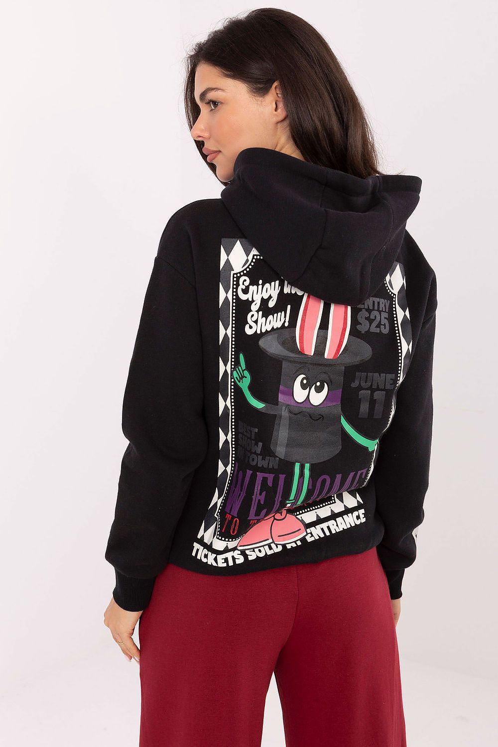 Women's Hoodie Graphic Back Print Drawstring Cotton Blend – Hoodie | GUOCALI – view 3