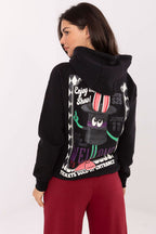 Women's hoodie grey drawstring hood casual look
