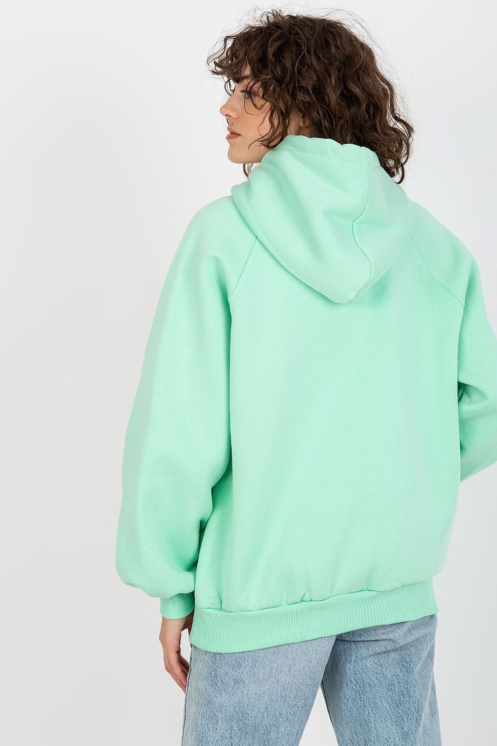 Women's hoodie green graphic regular fit cotton blend