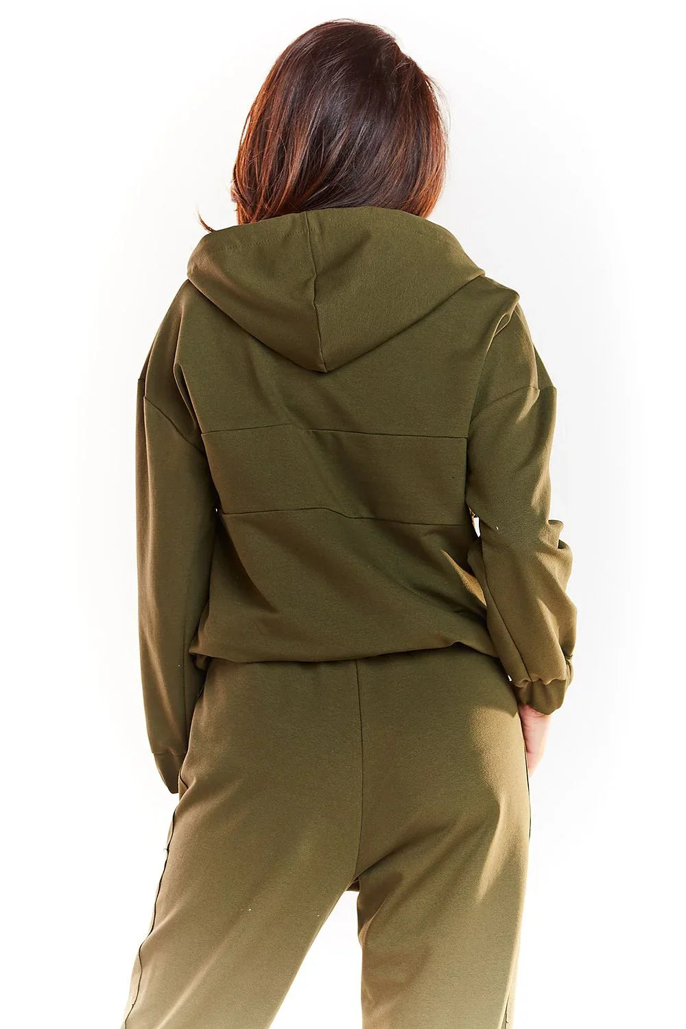Women's hoodie Half Zip Kangaroo Pocket Regular Fit Waist Length – view 3