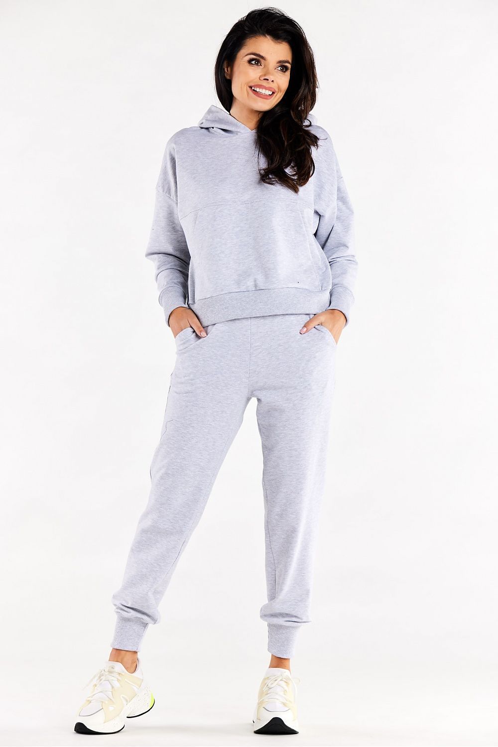 Women's Hoodie Kangaroo Pocket Decorative Stitching Cotton Blend – Hoodie | GUOCALI – view 2