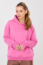 Women's hoodie pink kangaroo pocket front view