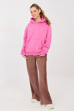 Women's hoodie pink embroidery detail view