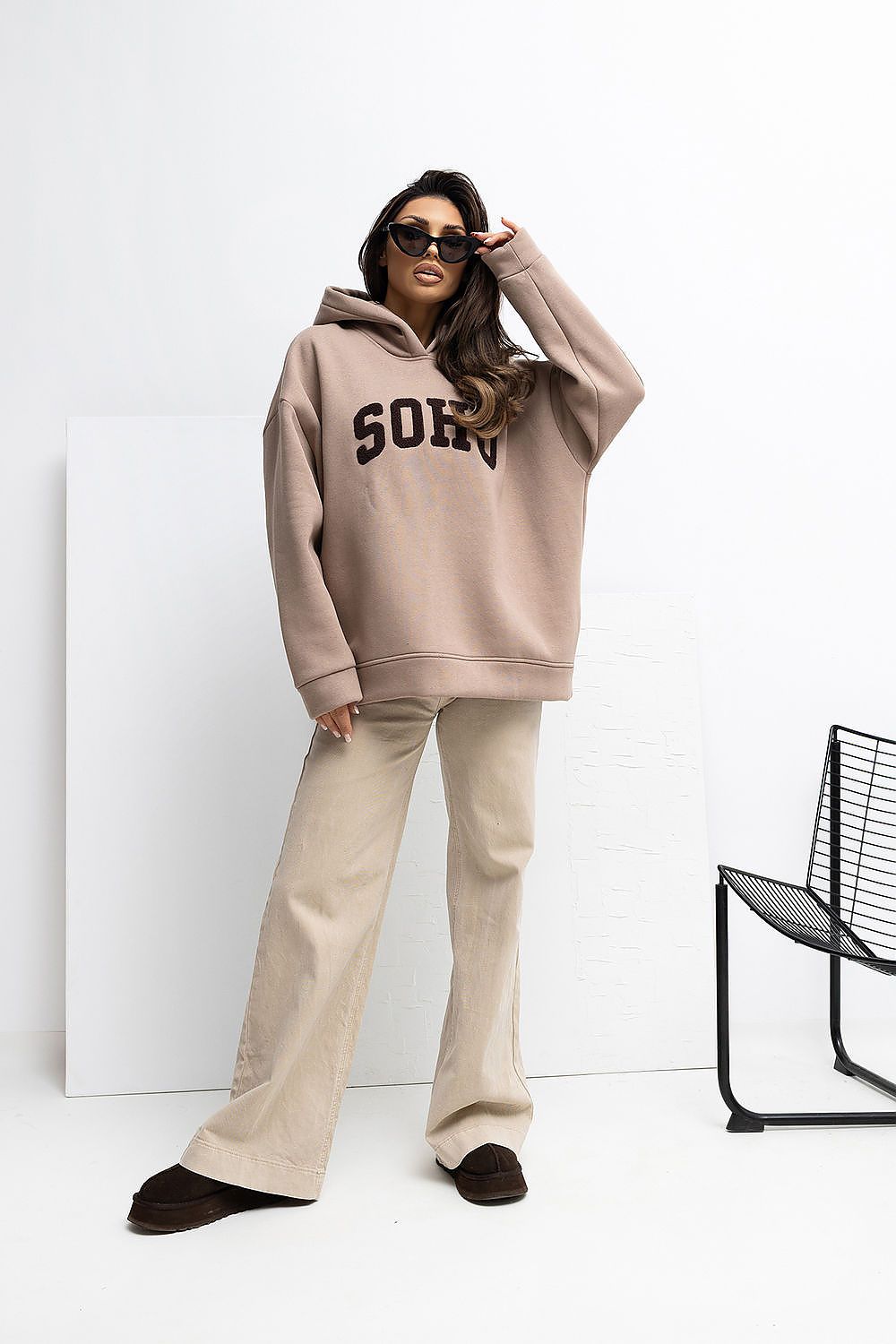Women's Hoodie Logo Print Regular Fit Cotton Blend – Hoodie | GUOCALI – view 10