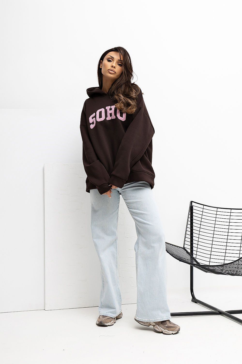 Women's Hoodie Logo Print Regular Fit Cotton Blend – Hoodie | GUOCALI – view 18