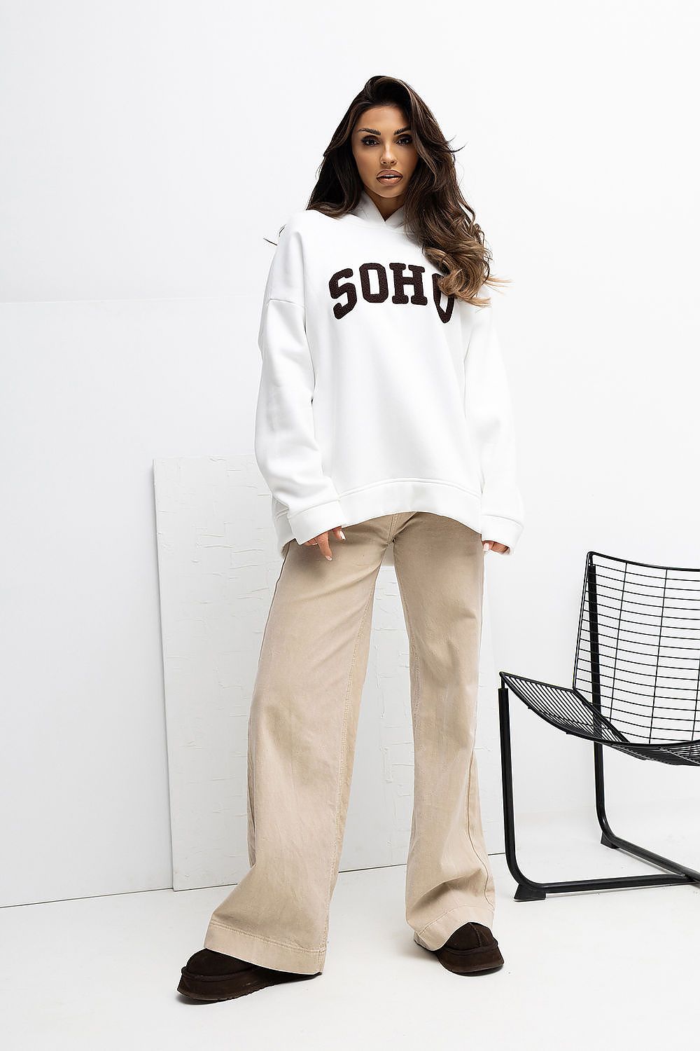 Women's Hoodie Logo Print Regular Fit Cotton Blend – Hoodie | GUOCALI – view 2