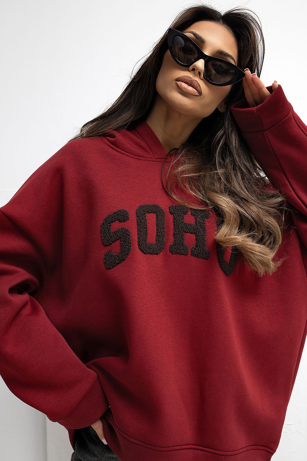 Women's Hoodie Logo Print Regular Fit Cotton Blend – Hoodie | GUOCALI – view 8
