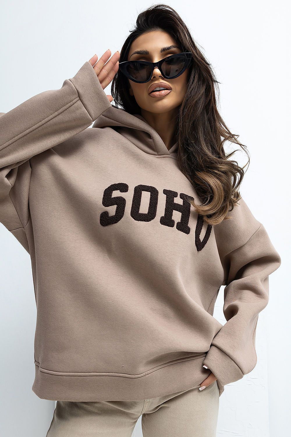 Women's Hoodie Logo Print Regular Fit Cotton Blend – Hoodie | GUOCALI – view 9