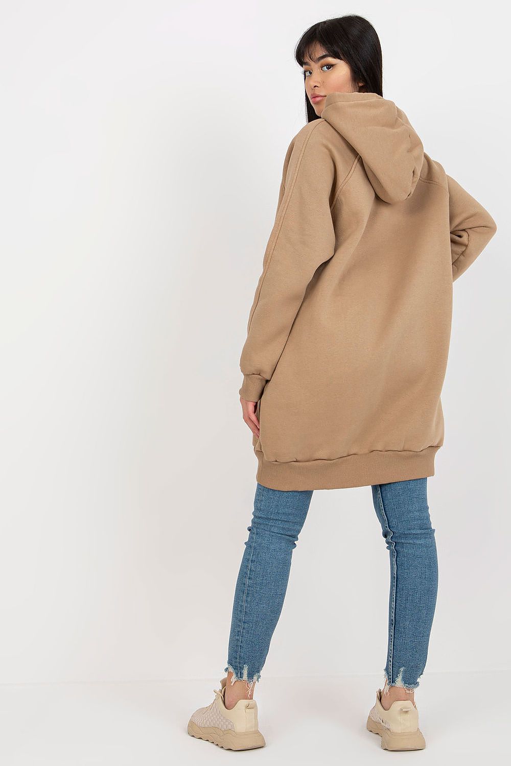 Women's hoodie beige casual look