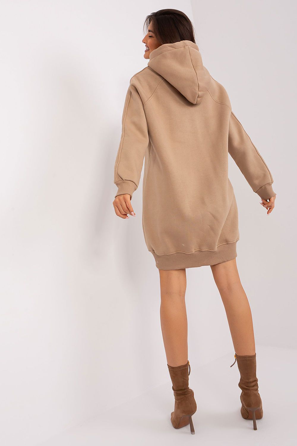 Women's hoodie beige loose fit casual look