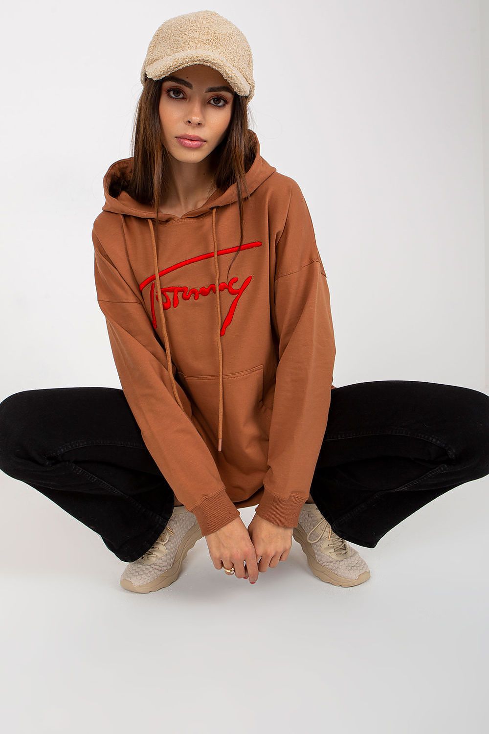Women's Hoodie Longline Side Slits Kangaroo Pocket – Hoodie | GUOCALI
