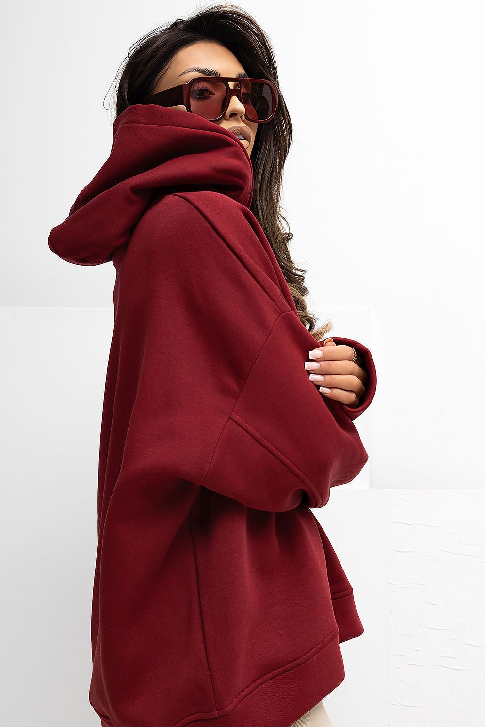 Women's Hoodie Oversized Embroidered Lettering Cotton Blend – Hoodie | GUOCALI – view 12