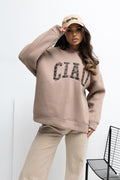 Women's Hoodie Oversized Embroidered Lettering Cotton Blend – Hoodie | GUOCALI – view 4
