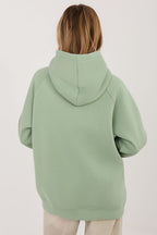Women's hoodie green streetwear casual view