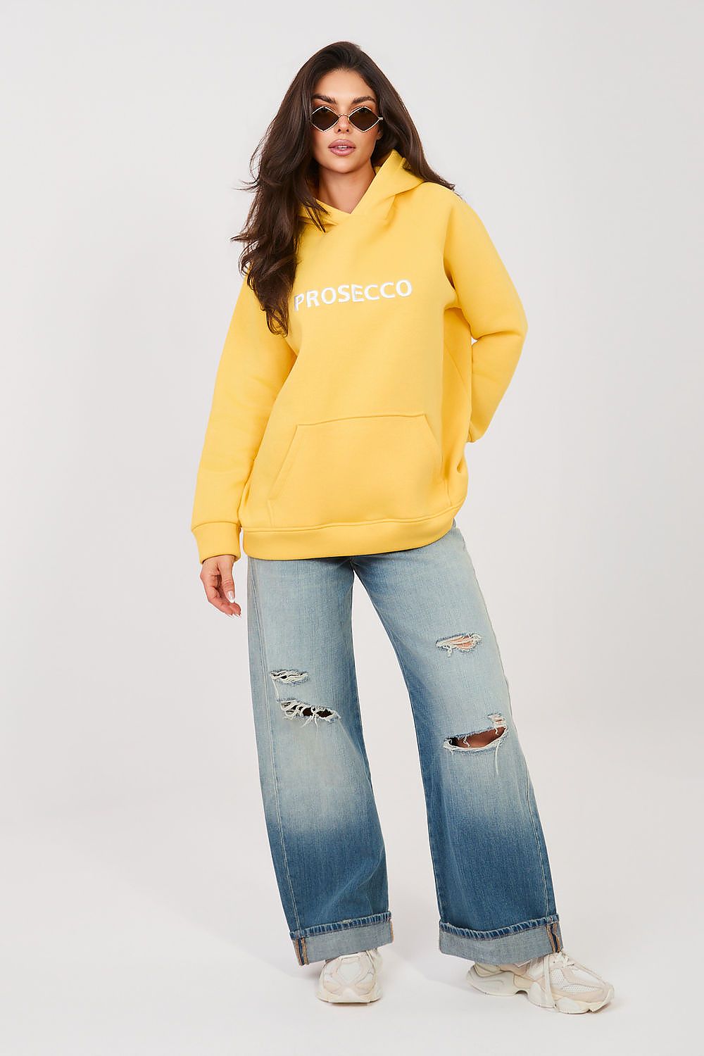 Women's Hoodie Oversized Embroidered Logo Kangaroo Pocket – Hoodie | GUOCALI – view 27
