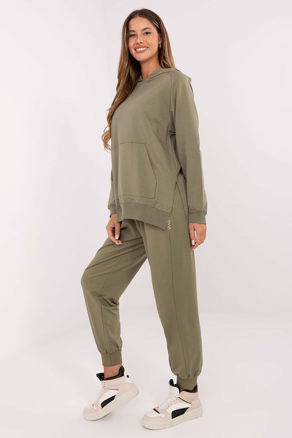 Women's Hoodie Oversized Kangaroo Pocket Side Slits – Hoodie | GUOCALI – view 4