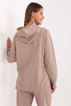 Women's hoodie beige casual look